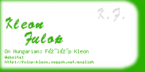 kleon fulop business card